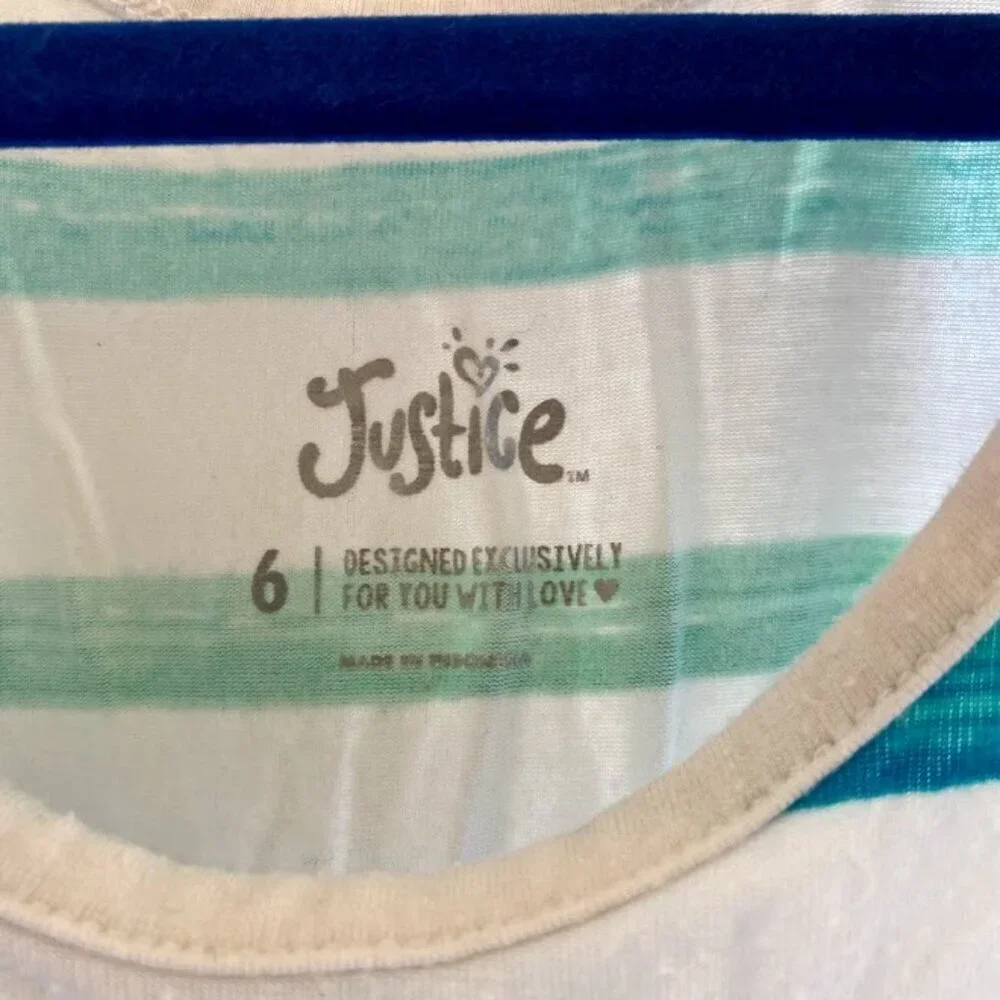 Justice Girl's Handkerchief Stripe Top